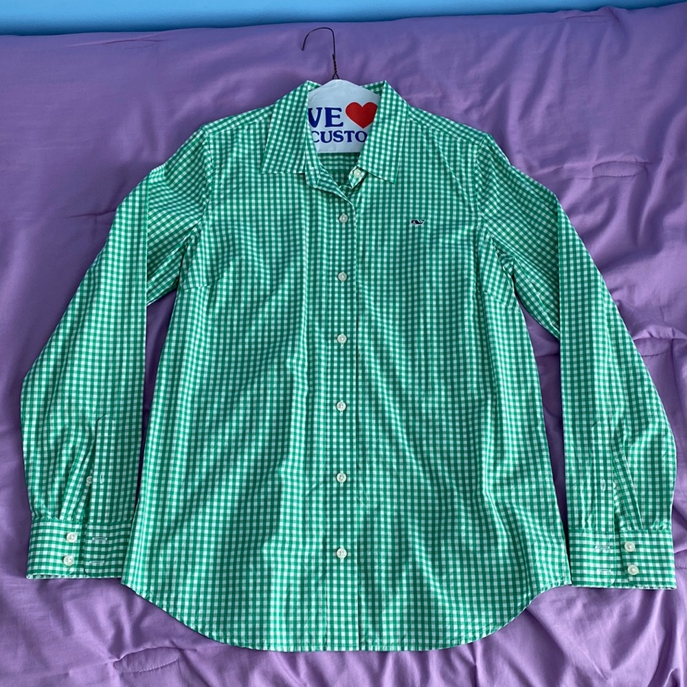 Vineyard Vines Green Womens Button Down